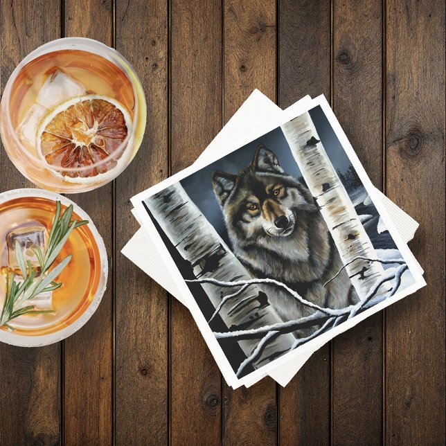 Servilleta De Papel Árboles populares del lobo de madera alfa (Subido por el creador)