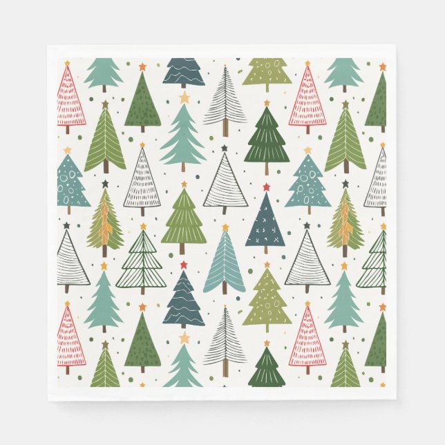 Servilleta De Papel Árboles retro (Anverso)