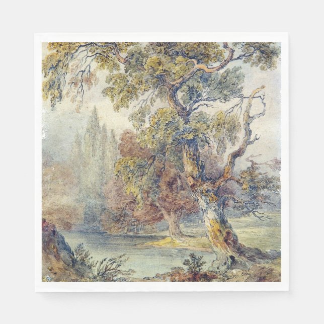 Servilleta De Papel Árboles y estanques (por John Ruskin) (Anverso)