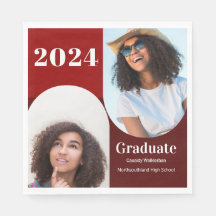 Arch Red Burgundy Two Photo Graduation