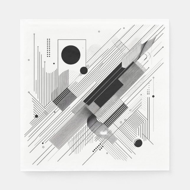 Servilleta De Papel Architectural Line Matrix (Anverso)