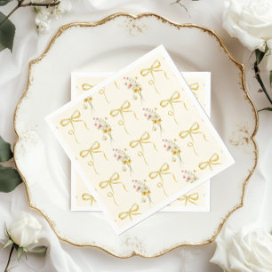Servilleta De Papel Arco Amarillo Flores Silvestres de Verano Baby sho