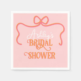 Servilleta De Papel Arco audaz ondulado rosa naranja Baby Shower nupci