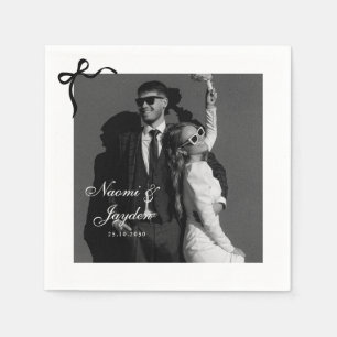 Servilleta De Papel Arco Bodas Foto Personalizada Vintage Script