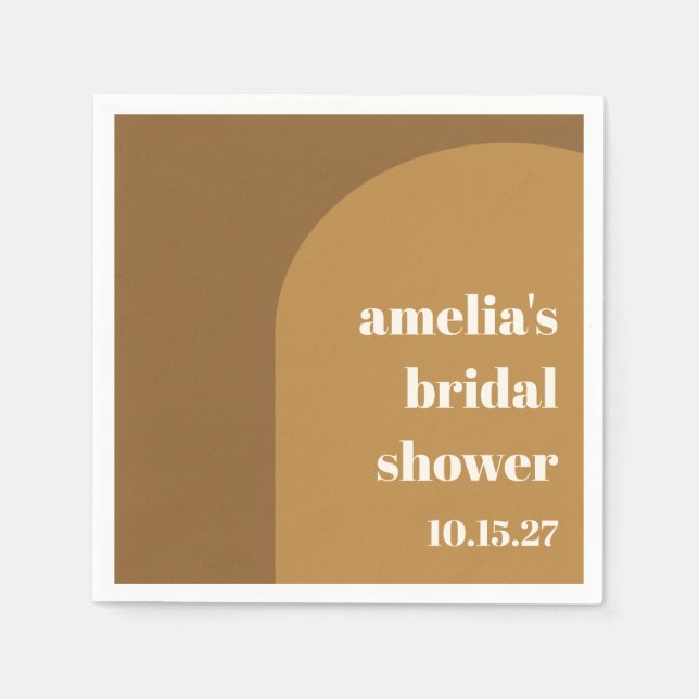Servilleta De Papel Arco cálido de otoño marrón para ducha de novia re (Anverso)
