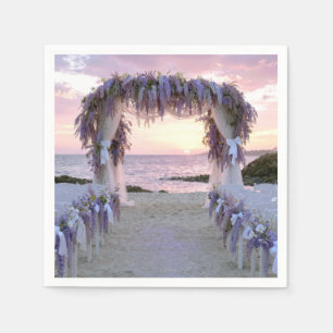 Servilleta De Papel Arco de boda de glicina en la playa