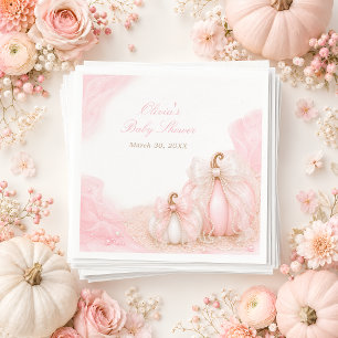 Servilleta De Papel Arco de calabaza rosa elegante Baby Shower