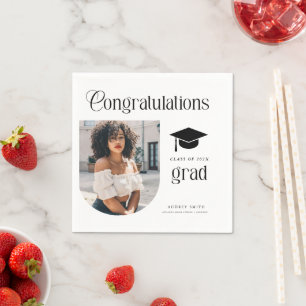 Servilleta De Papel Arco de graduación de foto de graduado de felicita