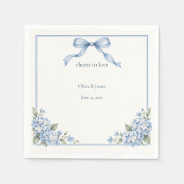 Servilleta De Papel Arco de Hortensia Azul Polvoriento para Cóctel de