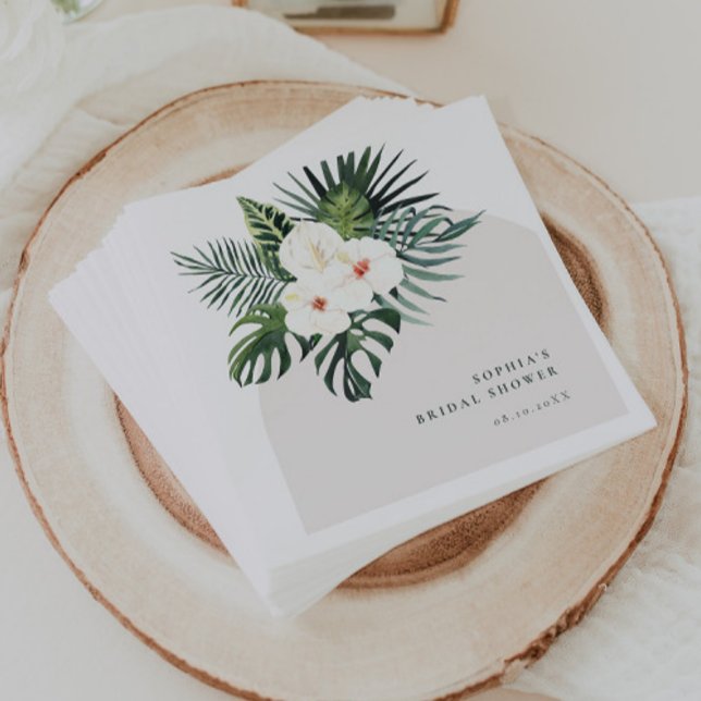 Servilleta De Papel Arco floral blanco tropical (Subido por el creador)