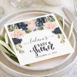 Servilleta De Papel Arco floral de la Marina Rosa Baby Shower