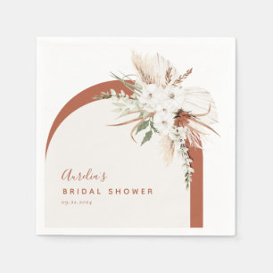 Servilleta De Papel Arco floral de terracota boho