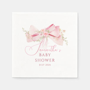 Servilleta De Papel Arco floral elegante para baby shower de niña