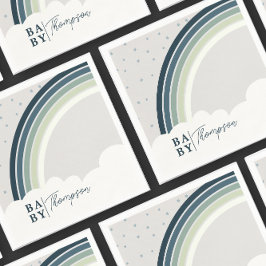 Servilleta De Papel Arcoiris Baby Shower Boy Green Blue