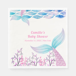 Servilleta De Papel Arcoiris bajo mar Mermaid Tail Baby Shower