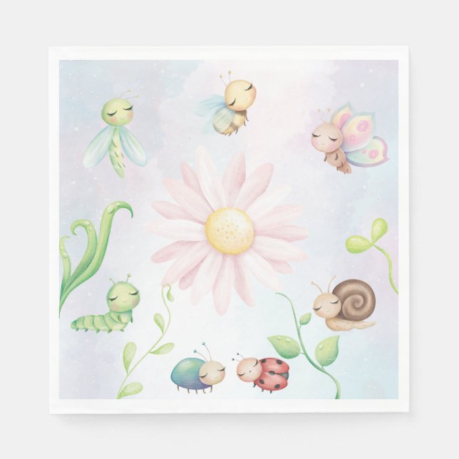 Servilleta De Papel Arcoiris caprichoso A Little Love Bug (Anverso)