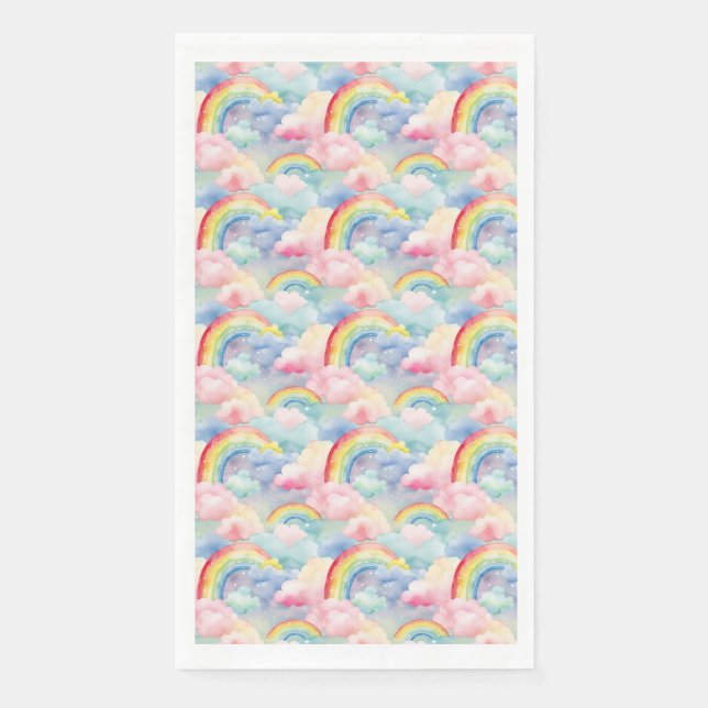 Servilleta De Papel Arcoiris colorido, nube y estrella (Anverso)