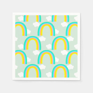Servilleta De Papel Arcoíris con Nube Azul