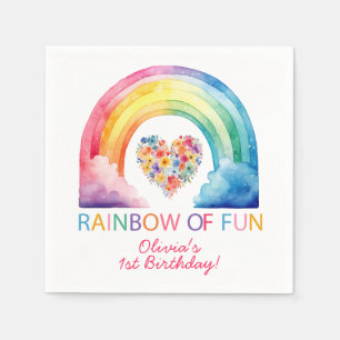 Servilleta De Papel Arcoiris de divertida acuarela Napkins de cumpleañ