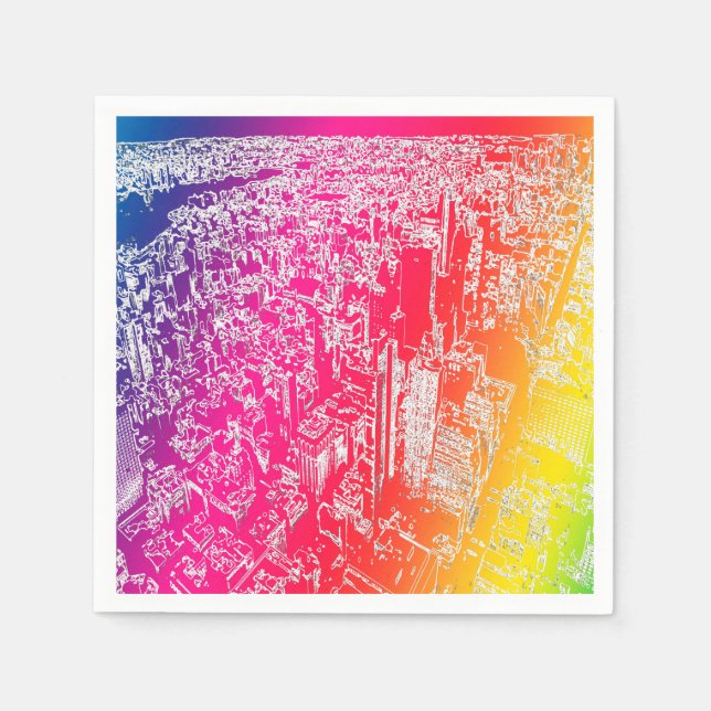 Servilleta De Papel Arcoíris de Manhattan (Anverso)