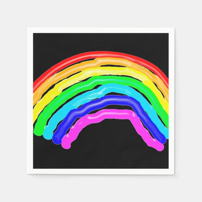 Servilleta De Papel Arcoiris dibujado (Anverso)
