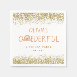 Servilleta De Papel Arcoiris maravilloso Chica Primer Fiesta de cumple