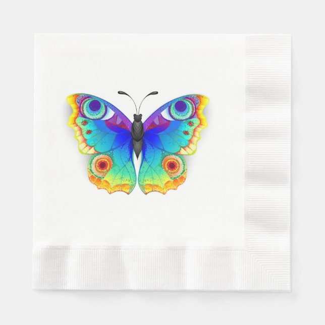 Servilleta De Papel Arcoiris mariposa Peacock Eye (Anverso)