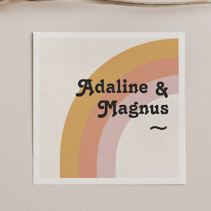 Servilleta De Papel Arcoíris Moderno Retro Años 70   Servilletas de Bo