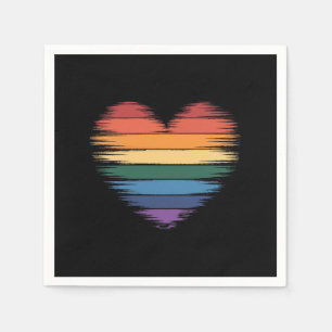 Servilleta De Papel Arcoíris Orgullo Impresión Corazón LGBT Orgullo Ga