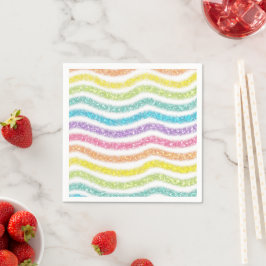 Servilleta De Papel Arcoíris Purpurina Pastel
