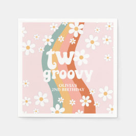 Servilleta De Papel Arcoíris Retro dos Groovy Daisy