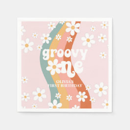 Servilleta De Papel Arcoíris Retro Groovy Uno Margarita