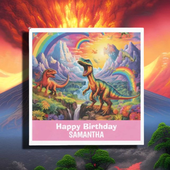 Servilleta De Papel Arcoiris Salvaje Un tema de cumpleaños de un dinos (Subido por el creador)