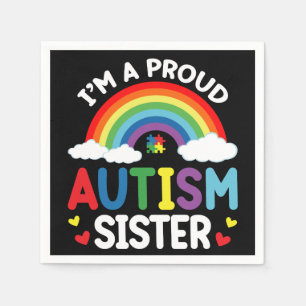 Servilleta De Papel Arcoíris Soy una orgullosa hermana autista Concien