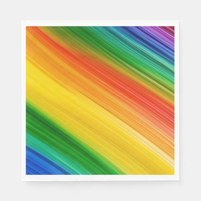 Servilleta De Papel Arcoíris vibrante de colores (Anverso)