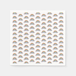 Servilleta De Papel Arcoiris Y Nubes De Cuadros