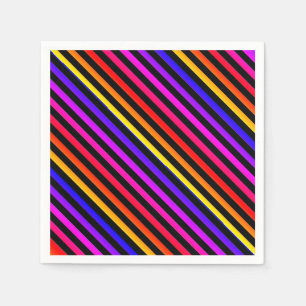 Servilleta De Papel Arcoiris y rayas negras