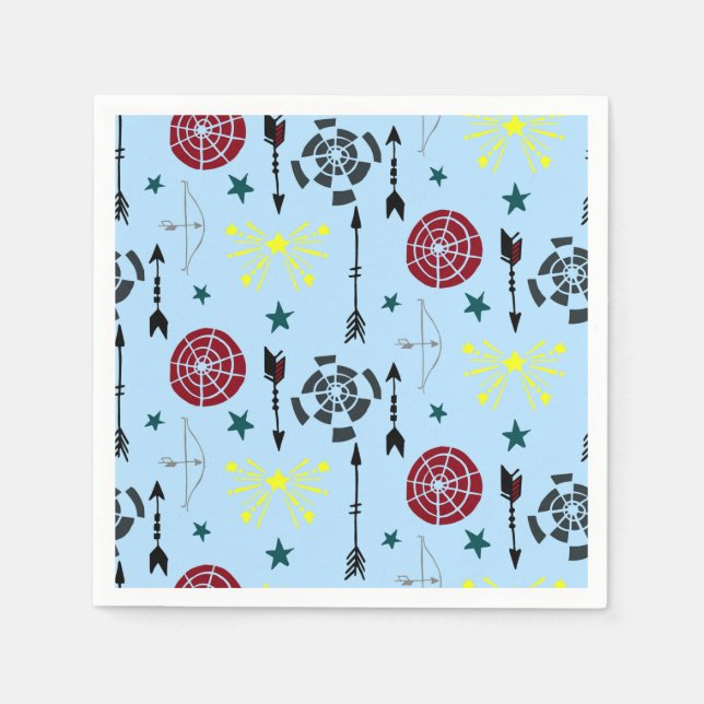 Servilleta De Papel Arcos azules doblan filas y objetivos (Anverso)