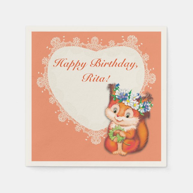 Servilleta De Papel Ardilla (Anverso)