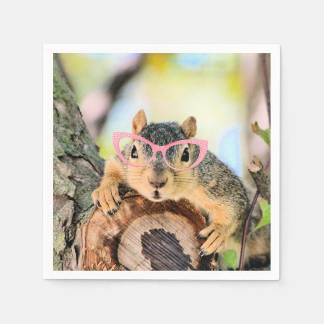 Servilleta De Papel ardilla de moda (Anverso)