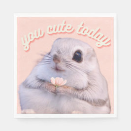 Servilleta De Papel Ardilla esponja con flor rosa