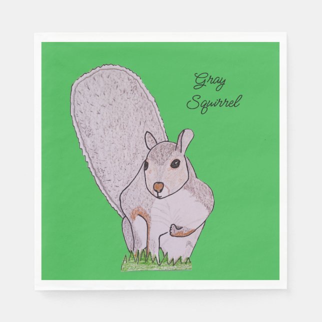 Servilleta De Papel Ardilla gris (Anverso)