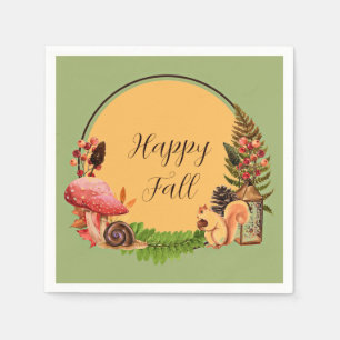 Servilleta De Papel Ardilla y naturaleza con texto personalizable lanz