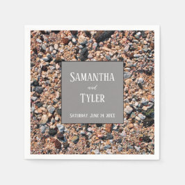 Servilleta De Papel Arena de coral y conchas a orillas del mar, boda m