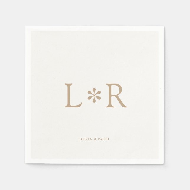 Servilleta De Papel Arena e Marfil | Moderno y elegante (Anverso)