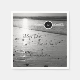 Servilleta De Papel Arena Vidriosa Gris Boda