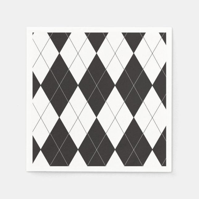 Servilleta De Papel Argel blanco y negro (Anverso)