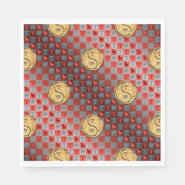 Servilleta De Papel Aries y Fire Rabbit (Anverso)