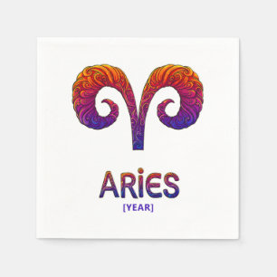 Servilleta De Papel Aries Zodiac Sign / Zodiaco Aries