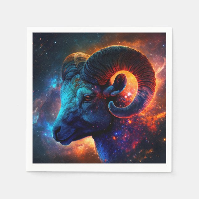 Servilleta De Papel Aries Zodiac Star Sign - Vivid Artistic Napkins (Anverso)